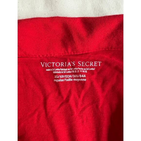 Victoria Secret Red Long Sleeve Button Up Sleep Top XS - Picture 3 of 5